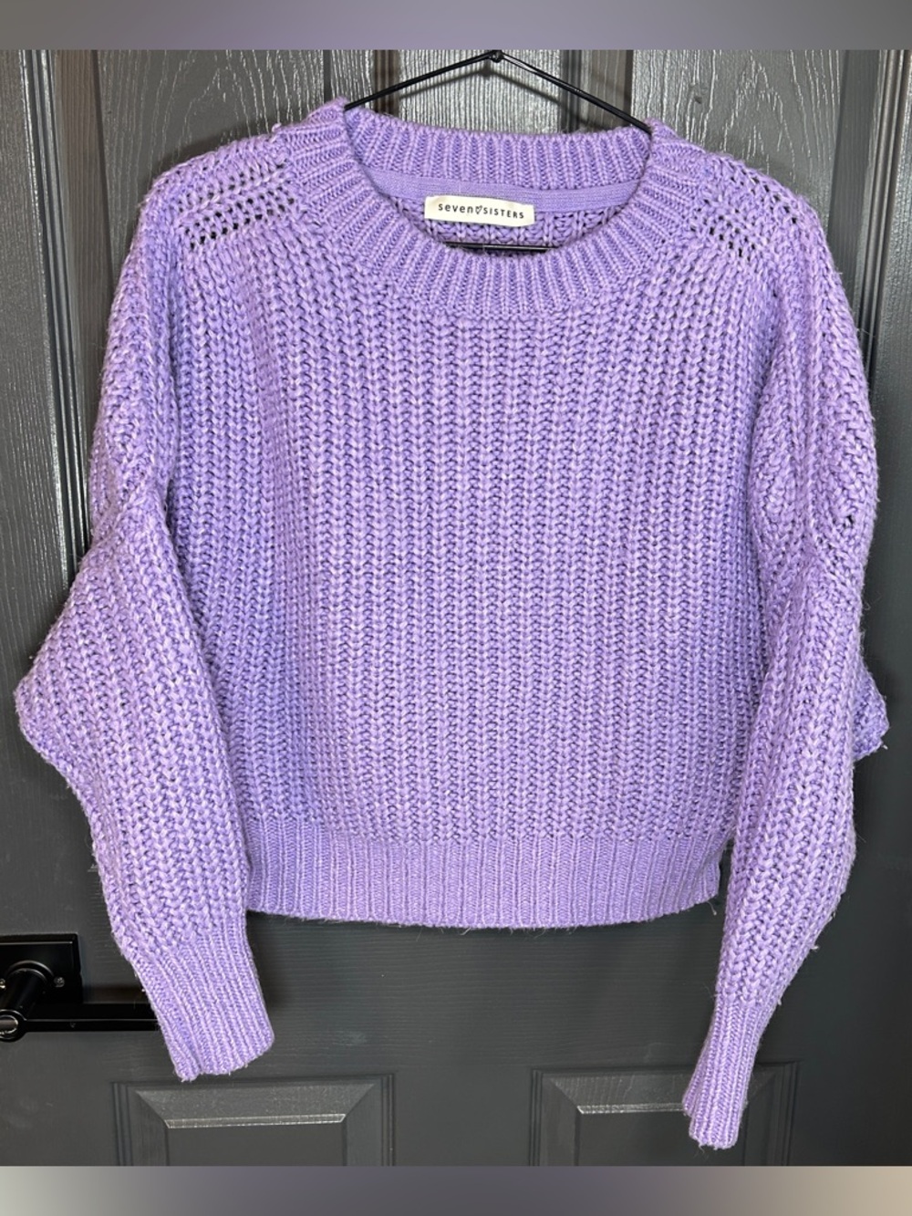 Seven Sisters Cropped Lilac Sweater